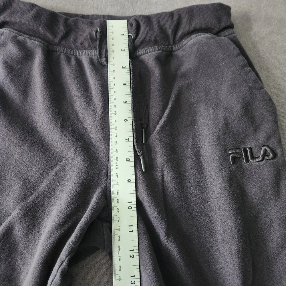 FILAs Joggers Mens Size Medium Taped Jogging Bottoms Black Comfort Running‎
